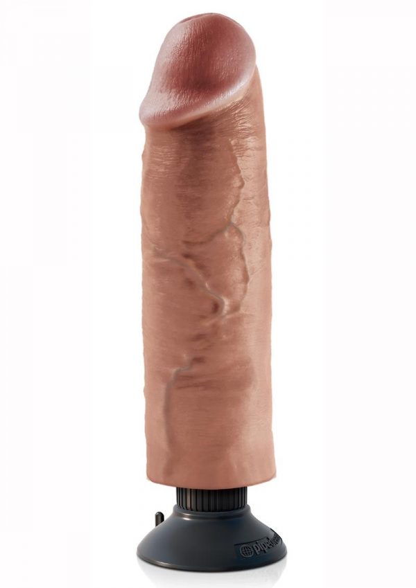 King Cock Vibrating Cock Waterproof Tan 10 Inches