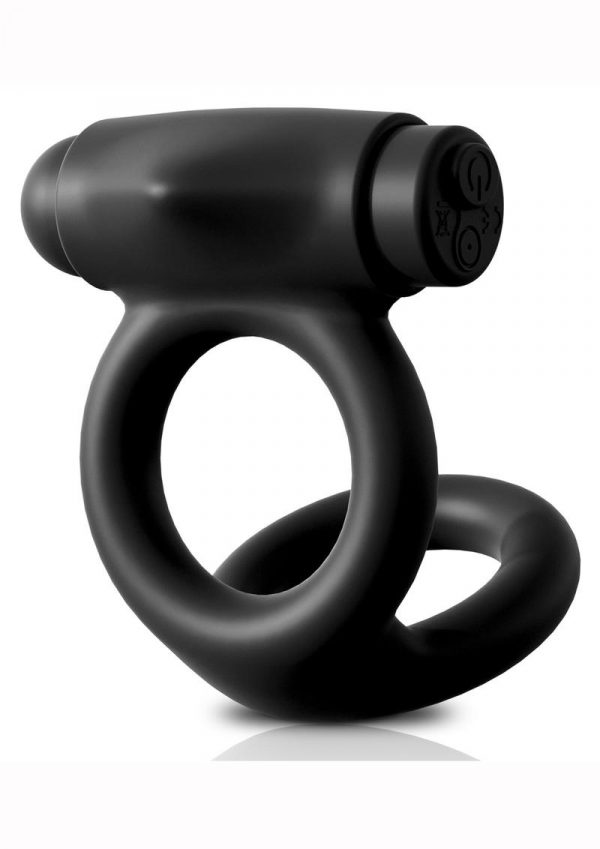 Sir Richards Control Vibe Cock And Ball Cock Ring Silicone Rechargeable Waterproof Black