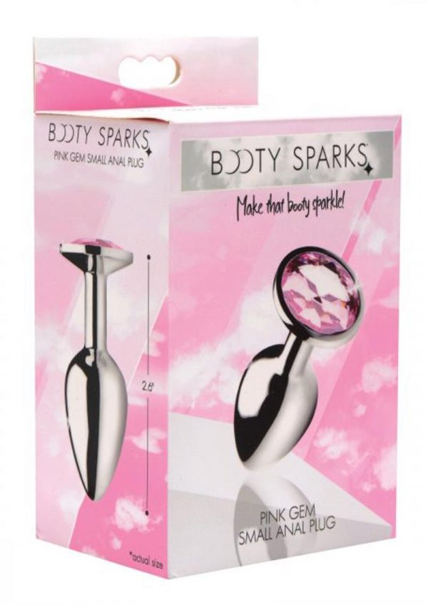 Booty Sparks Aluminum Alloy Small Anal Plug Pink Gem  2.6 Inch