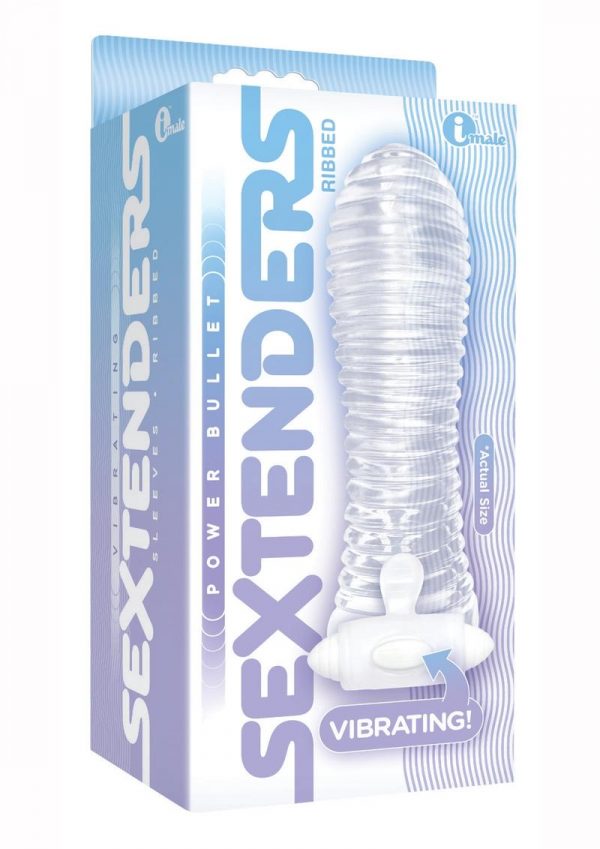 The 9`s Vibrating Sextenders Ribbed Clear 5.5 Inches