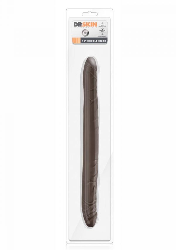 Dr Skin Double Dildo 16in - Chocolate