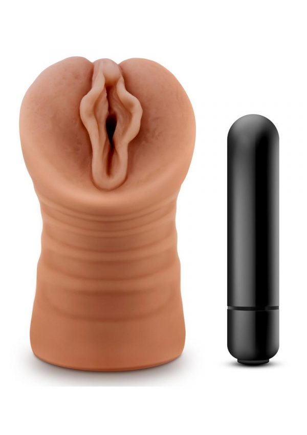 M For Men Sofia Stroker With Bullet - Vagina - Caramel