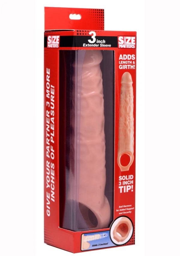 Size Matters 3 Inch Penis Extender Sleeve Flesh 10.75 Inches