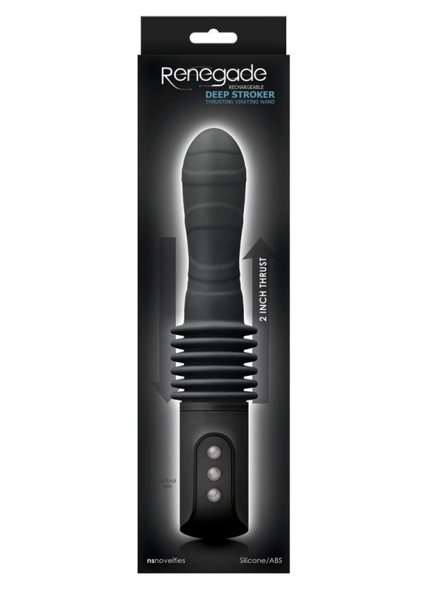 Renegade Deep Stroker Rechargeable Thrusting Vibrating Wand - Black