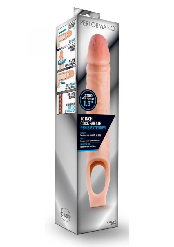 Performance Cock Sheath Penis Extender 10 Inch Flesh