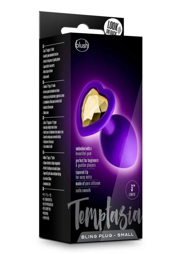 Temptasia Bling Silicone Anal Plug Small Purple 3 Inch