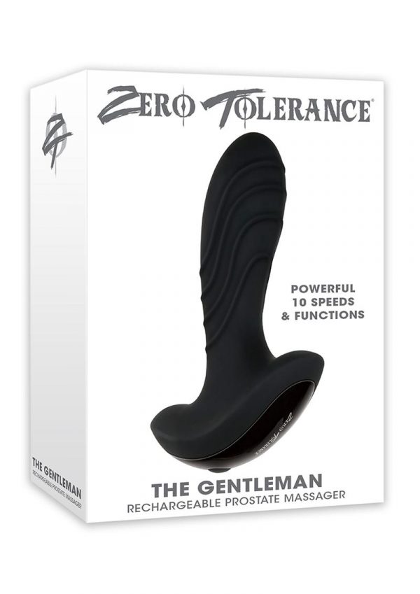 Zero Tolerance The Gentleman USB Rechargeable Prostate Massager Waterproof Black 4.73 Inches