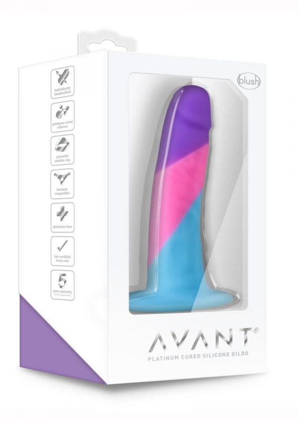 Avant D15 Vision Of Love Platinum Cured Silicone Dildo Multi-Color 5.5 Inches