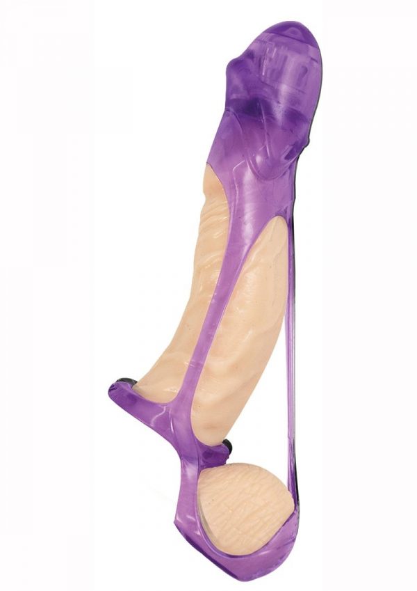 Great Extender Vibrating Sleeve Cock Ring and Ball Craddle - Purple