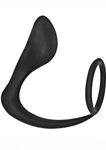 Commander Prostate Pleaser Silicone Cock Ring - Black