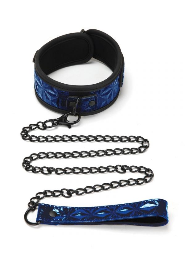 Whip Smart Diamond Collar And Leash Blue