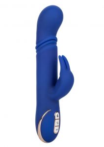 Jack Rabbit Signature Heated Silicone Thrusting G Rabbit Rechargeable Vibrator - Blue