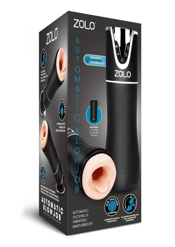 Zolo Rechargeable Automatic Blowjob Vibrating Masturbator - Black