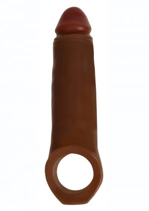 Jock Realistic Penis Enhancer With Ball Strap 2in - Chocolate