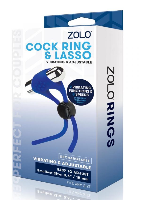 Zolo Rechargeable Adjustable Silicone Cock Ring - Navy