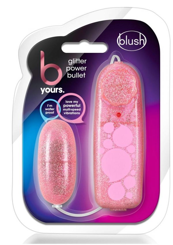 B Yours Glitter Power Bullet Vibrator With Remote Control - Pink