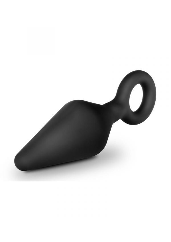 Anal Adventures Platinum Silicone Loop Plug - Small - Black