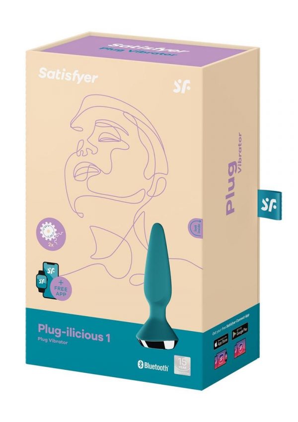 Satisfyer Plug-ilicious 1 Silicone Vibrating Anal Plug - Petrol