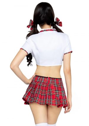 Leg Avenue Miss Prep School (4 piece set) - Small/Medium - Red/White