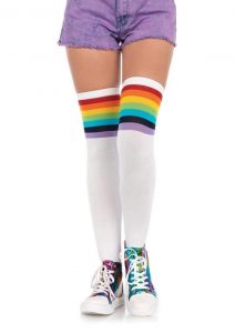 Leg Avenue Over The Rainbow Opaque Thigh High - O/S - Multicolor