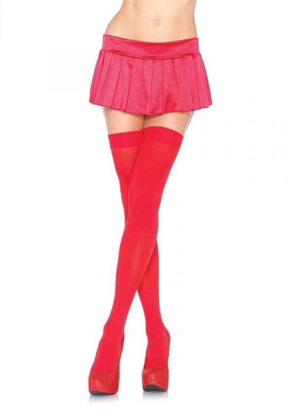 Leg Avenue Nylon Over The Knee - O/S - Red