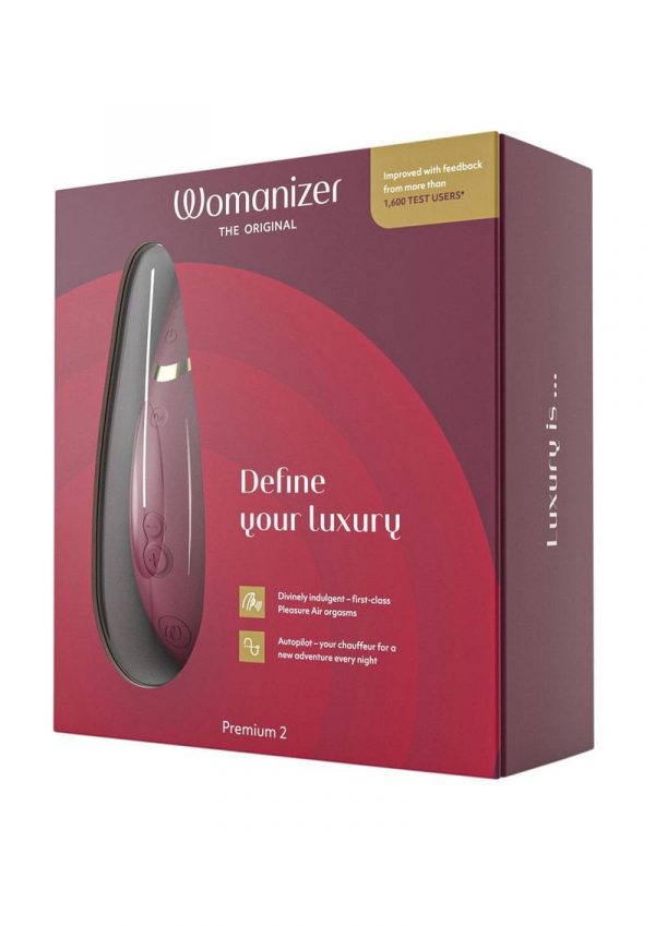 Womanizer Premium 2 Rechargeable Silicone Clitoral Stimulator - Bordeaux