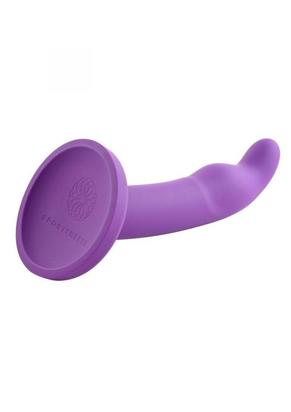 Astil Silicone Curved Dildo with Suction Cup 8in - Purple