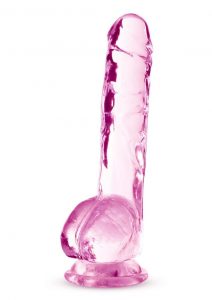 Naturally Yours Crystalline Dildo 8in - Rose