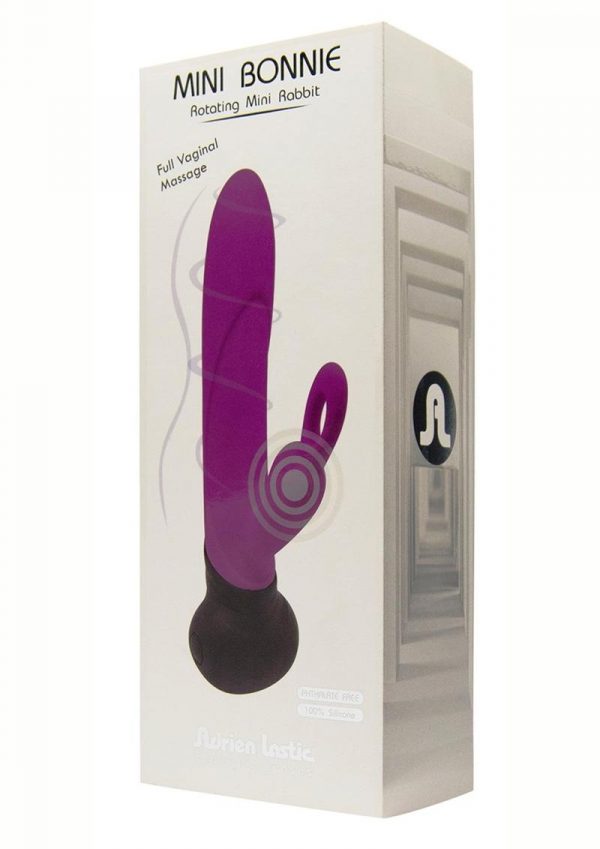 Mini Bonnie andamp; Clyde Rechargeable Silicone Rabbit Vibrator - Purple/Black