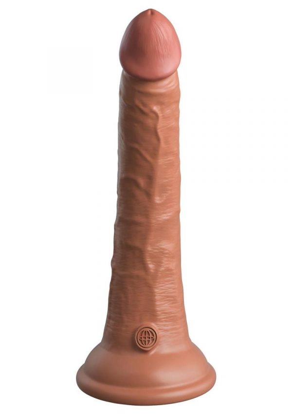 King Cock Elite Dual Density Silicone Dildo 7in - Caramel