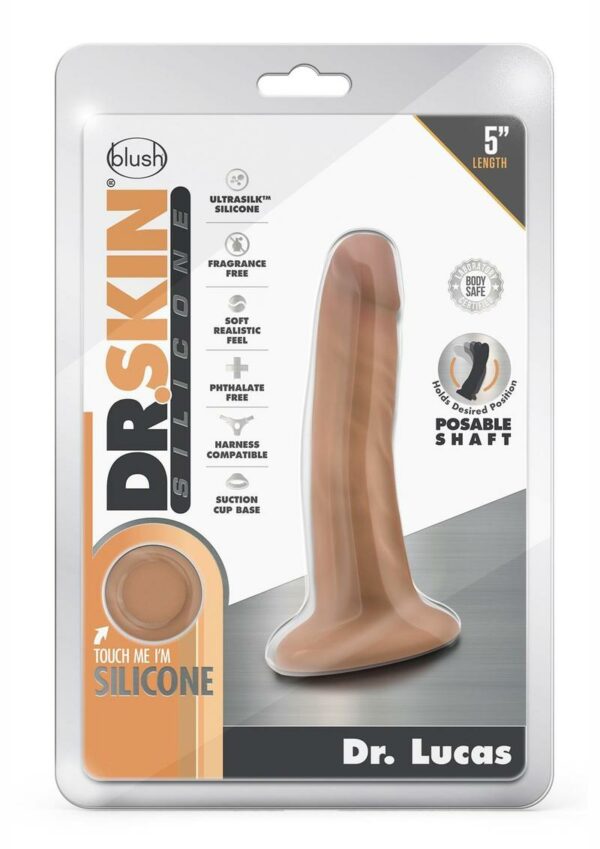 Dr. Skin Dr. Lucas Silicone Dildo with Suction Cup 5.5in - Mocha