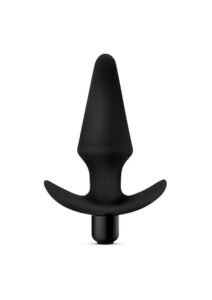 Anal Adventures Platinum Silicone Vibrating Plug - Black