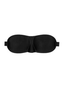 Ouch! Satin Curvy Eye Mask with Elastic Straps - Black