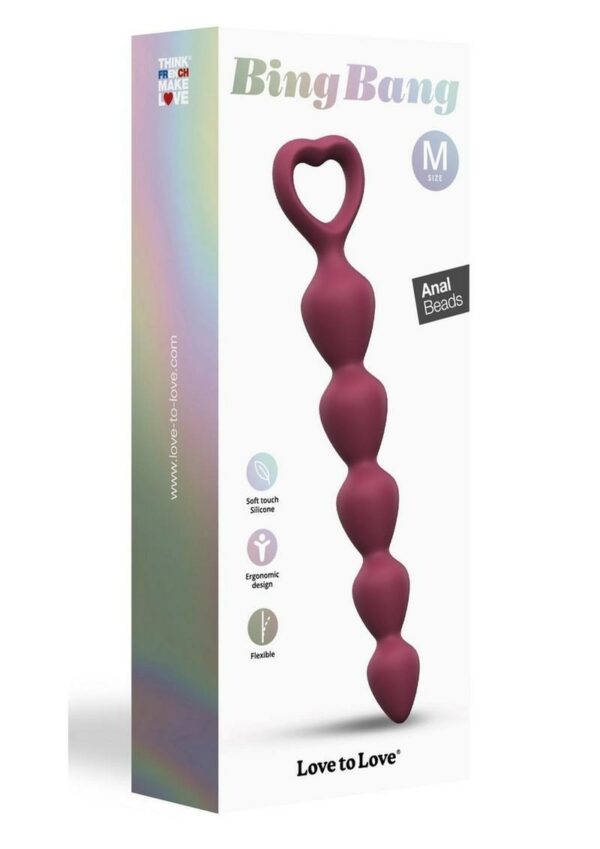 Bing Bang Silicone Anal Beads - Medium - Plum Star