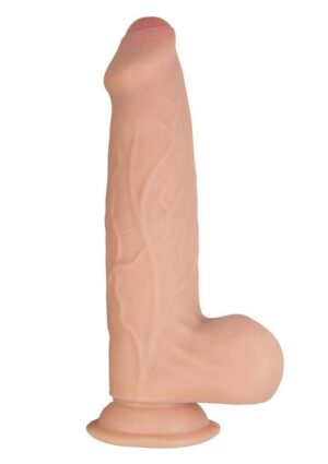 Realcocks Dual Layered Uncut Slider Thick Shaft Dildo 9.25in - Vanilla