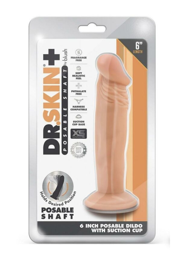 Dr. Skin Plus Posable Dildo 6in - Vanilla