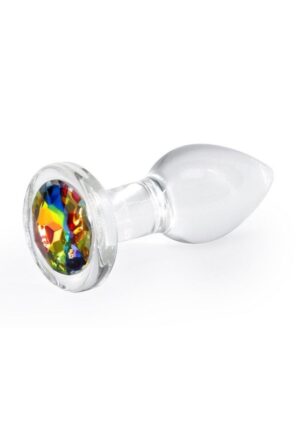 Crystal Desires Rainbow Gem Glass Anal Plugs - Small