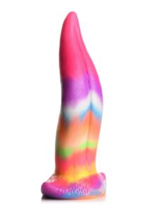 Creature Cocks Unicorn Tongue Glow in the Dark Silicone Dildo - Rainbow