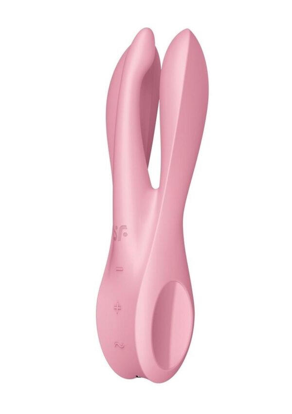 Satisfyer Threesome 1 Rechargeable Silicone Vibrator - Pink