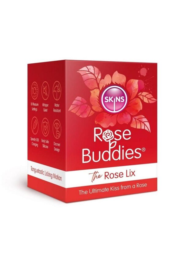 Skins Rose Buddies The Rose Lix Tongue Rechargeable Silicone Clitoral Stimulator - Red