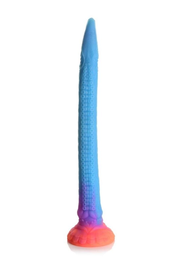 Creature Cocks Makara Glow in The Dark Silicone Snake Dildo - Orange/Purple/Blue Glitter