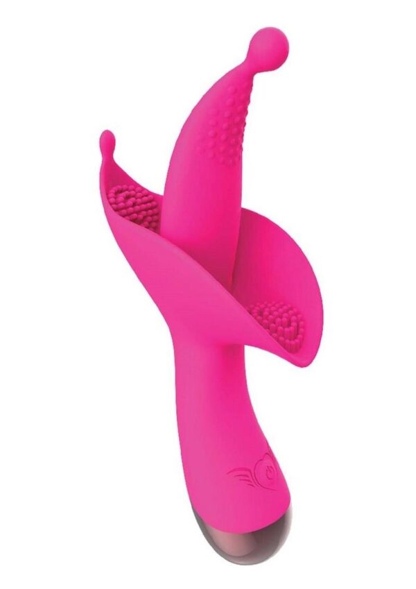 Passion Flower Bud Heat Up Rechargeable Silicone Clitoral Stimulator - Pink