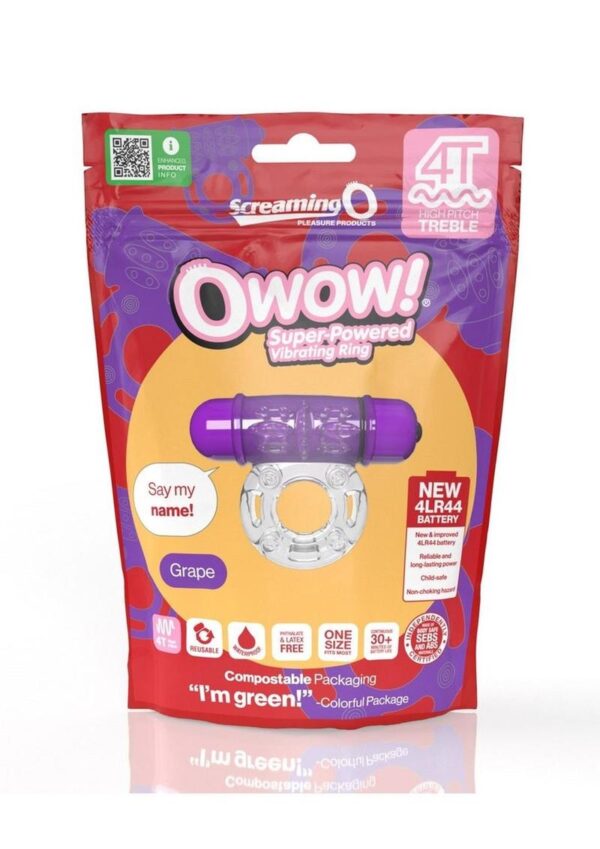 Screaming O 4T O Wow Vibrating Ring - Grape