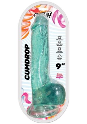 Sweet Sex Cum Drop Silicone Dildo 9in - Aqua