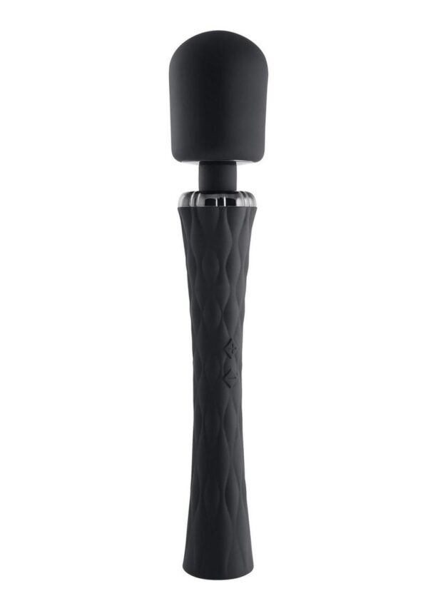 Playboy Royal Rechargeable Silicone Vibrating Massage Wand - Black