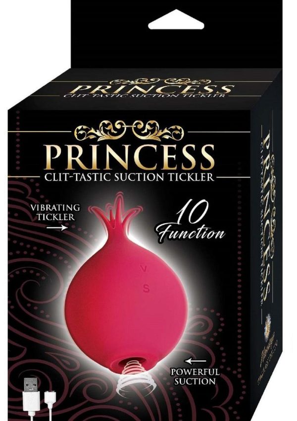 Princess Clit-Tastic Rechargeable Silicone Suction Tickler - Red