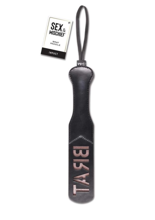 Sex and Mischief Brat Paddle - Black/Rose Gold