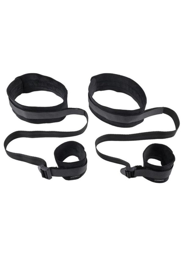 Sex and Mischief Brat Thigh and Wrist Cuffs - Black