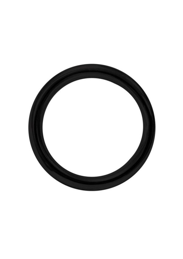 Stainless Steel Round Cock Ring 45mm - Black