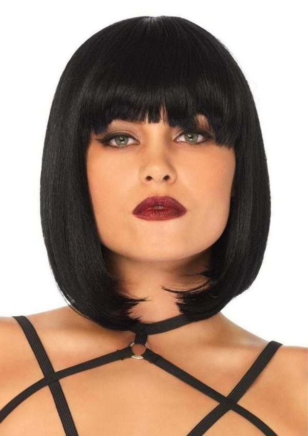 Leg Avenue Short Natural Bob Wig - O/S - Black